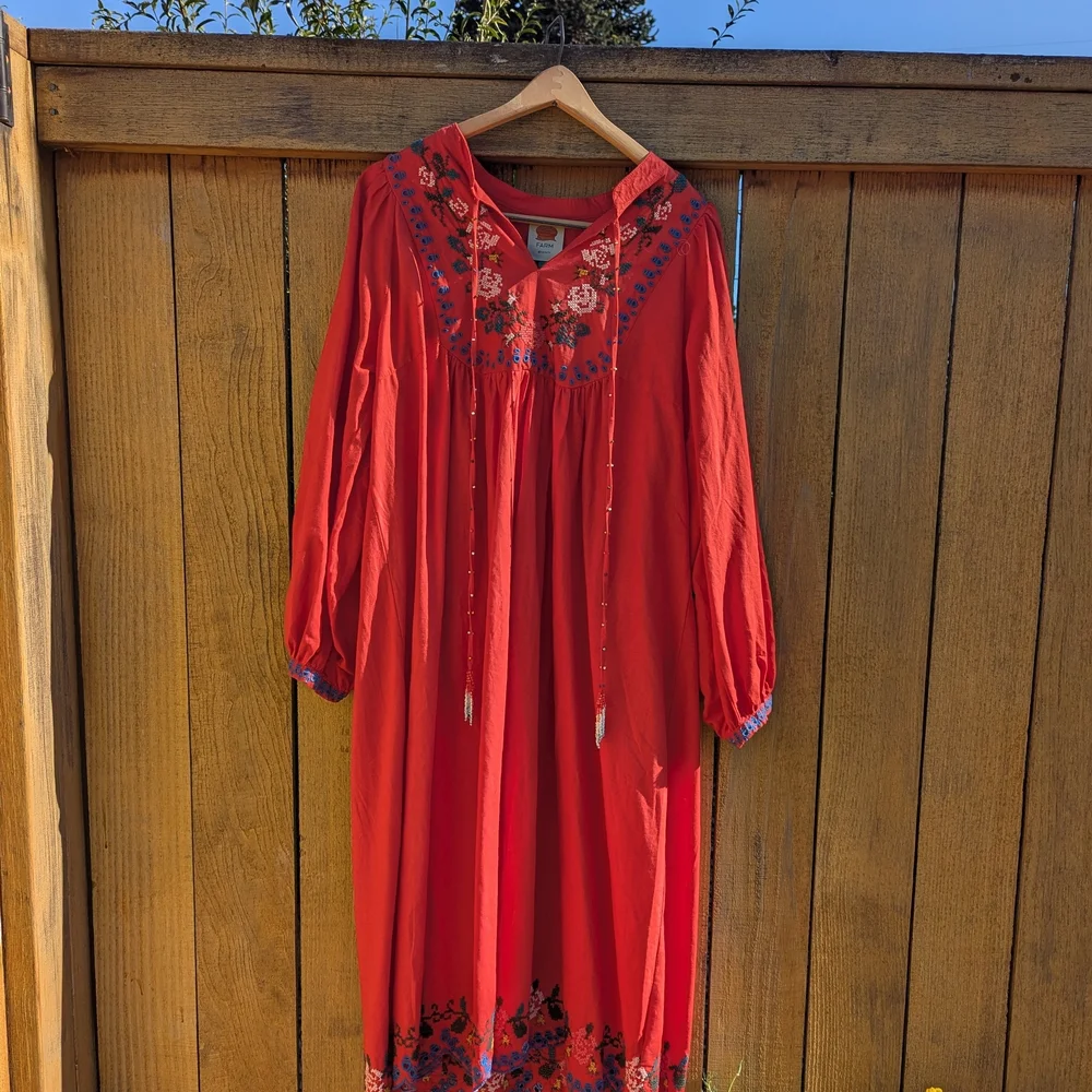 Farm Rio Red Embroidered Dress - Picture 6 of 7